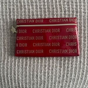 Dior Red Clutch with Gold Accents
